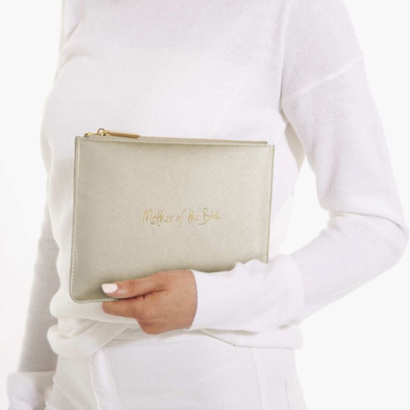 Clutch veske MOTHER OF THE BRIDE Gull metallic Katie Loxton