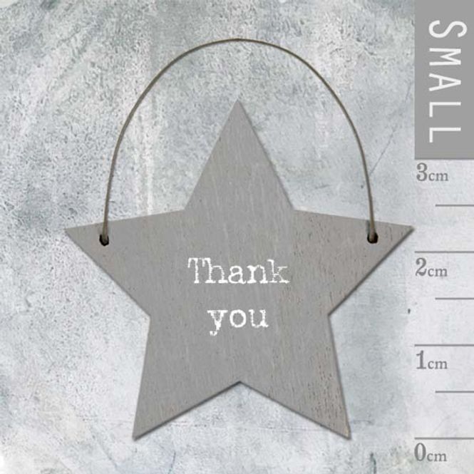 Hovedbilde Mini skilt stjerne Thank you East of India