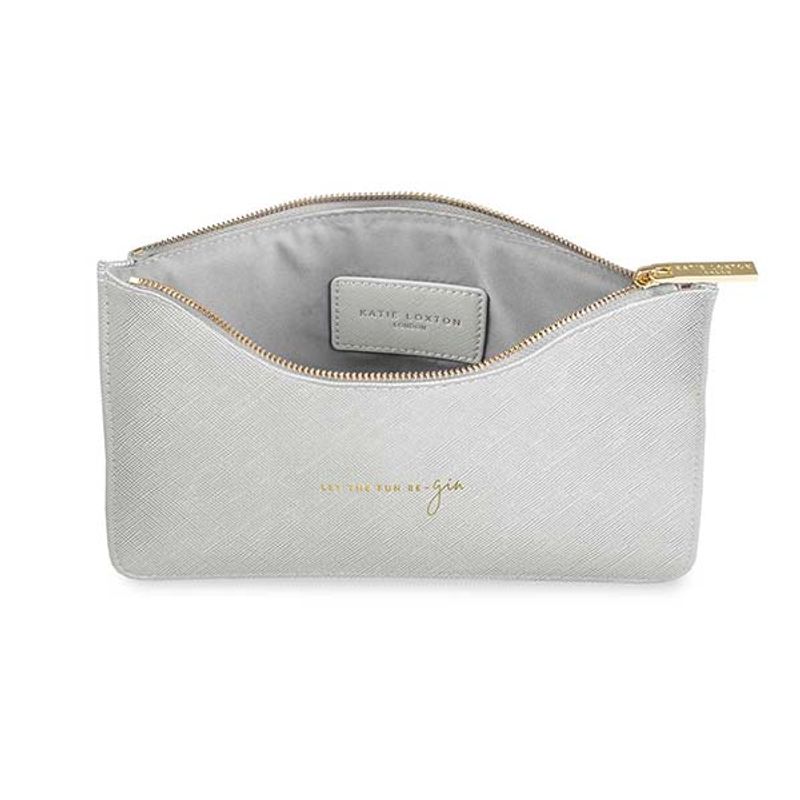 Clutch veske LET THE FUN BE-GIN sølv Katie Loxton