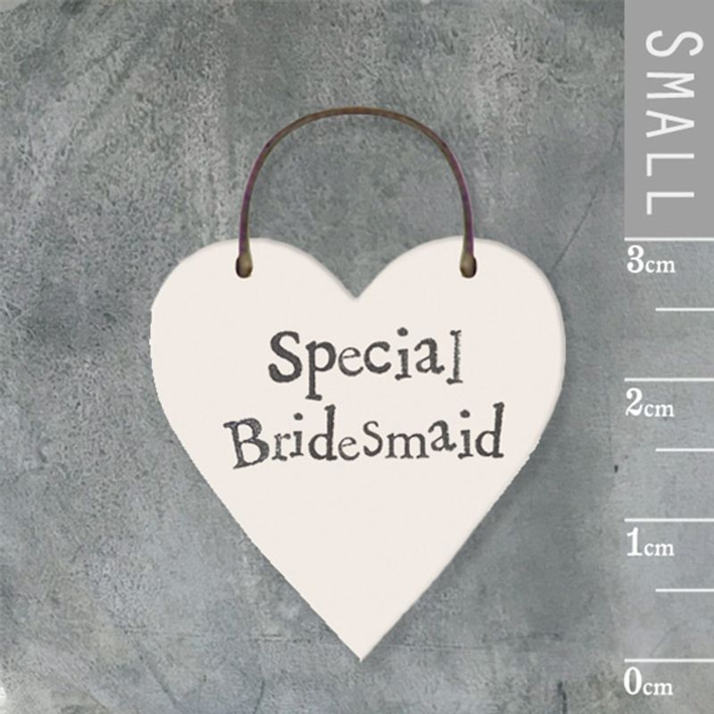 Mini skilt hjerte Special bridesmaid East of India