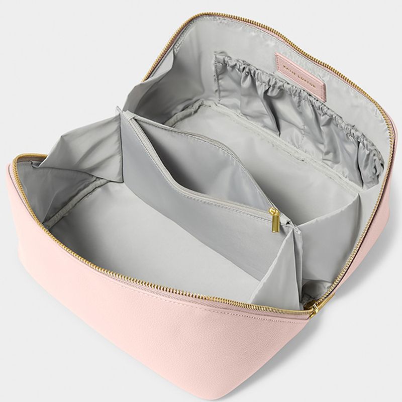 Toalettmappe m skrå glidelås rosa Katie Loxton