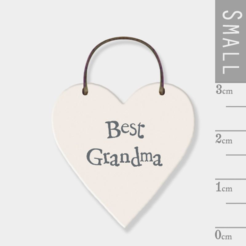 Mini skilt hjerte Best grandma East of India