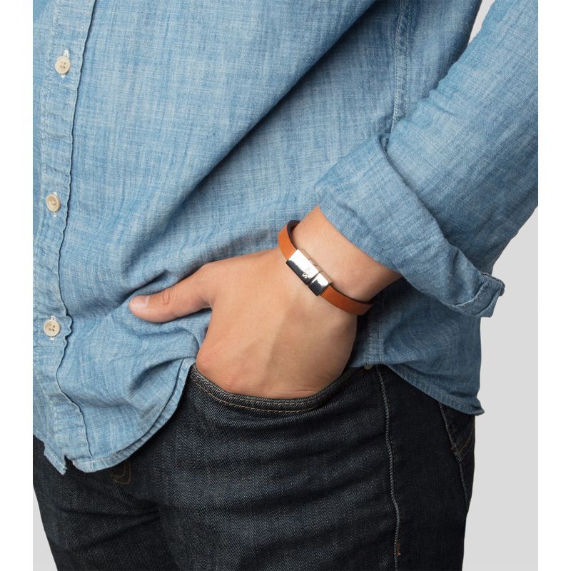 Armbånd John i skinn Brun Syster P 