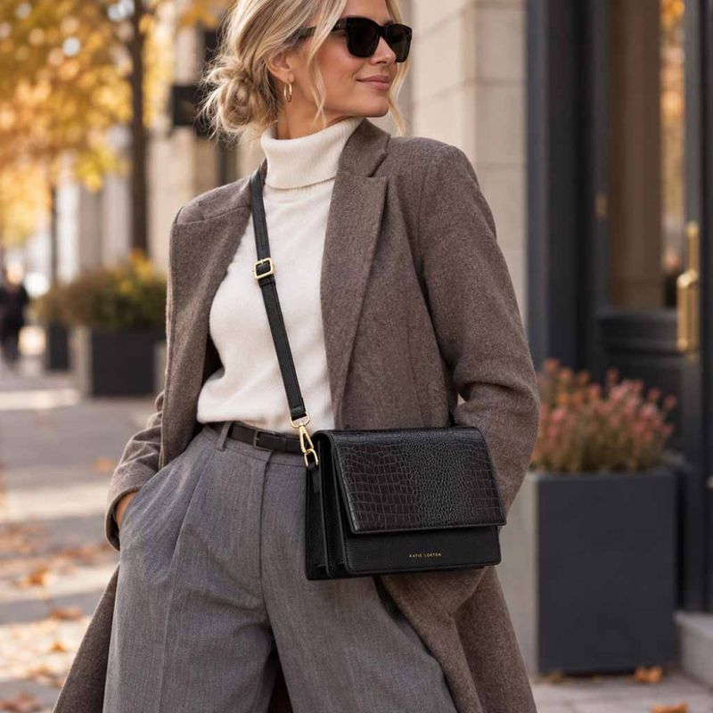 Crossover veske ORLA CROC svart Katie Loxton