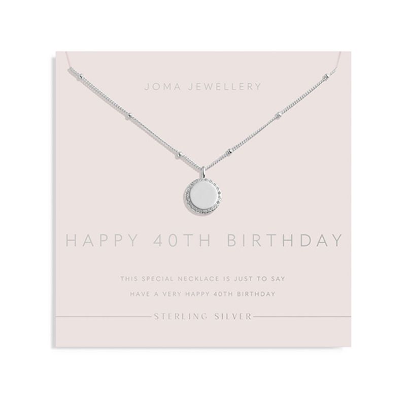 Smykke HAPPY 40TH BIRTHDAY 925 sølv Joma Jewellery