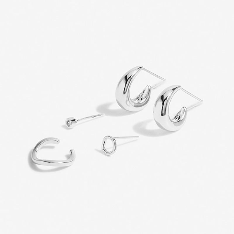 Øredobber STACKS OF STYLE SIRKEL sett 5 stk sølv Joma Jewellery