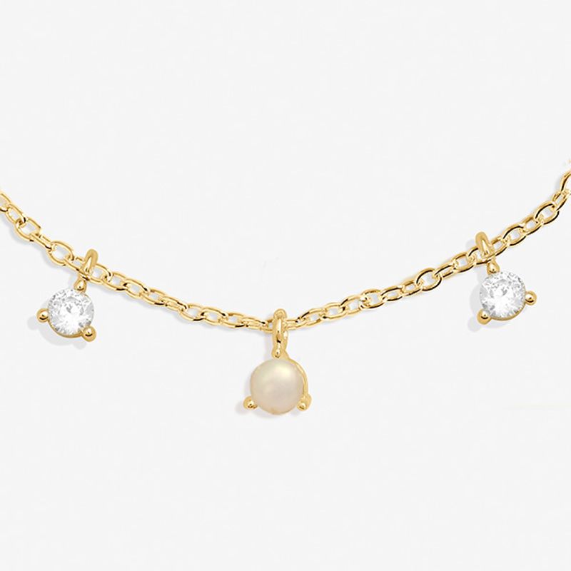 Armbånd HALO PEARL Cubic Zirconia & Pearl Charms gull Joma Jewel