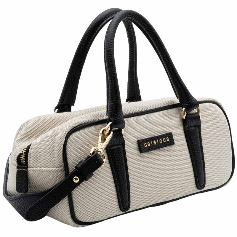 Håndveske - skulderveske ORASA bowling bag offwhite svart Caleidos 