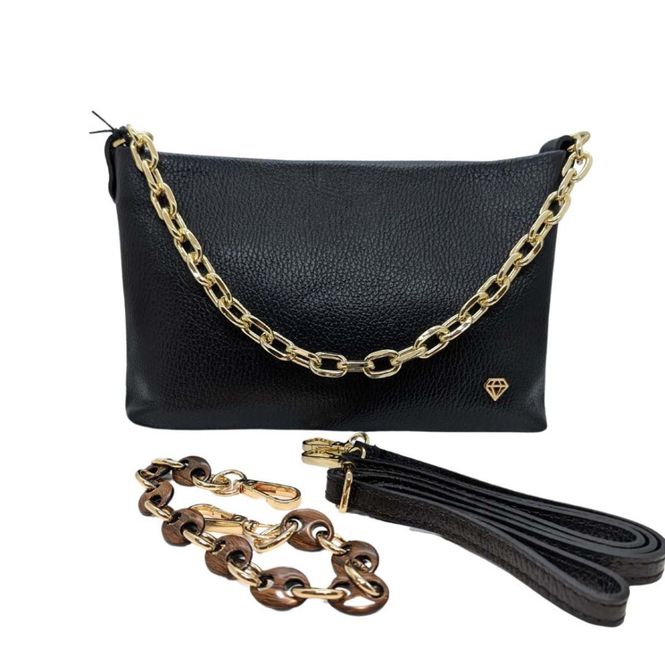 Hovedbilde Clutch veske svart gull Caleidos 
