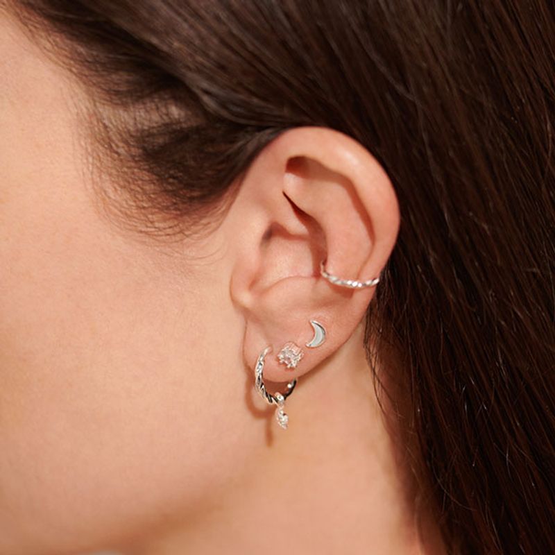 Øredobber STACKS OF STYLE MÅNE sett 5 stk sølv Joma Jewellery