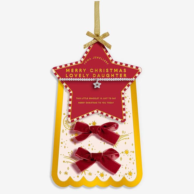 Hovedbilde Gavesett MERRY CHRISTMAS DAUGHTER armbånd & hårspenner Barn Joma Jewellery