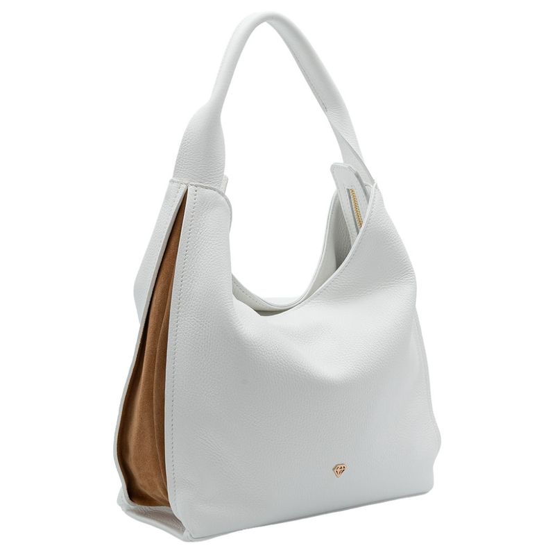 Skulderveske DONNA hvit caramel brun Caleidos