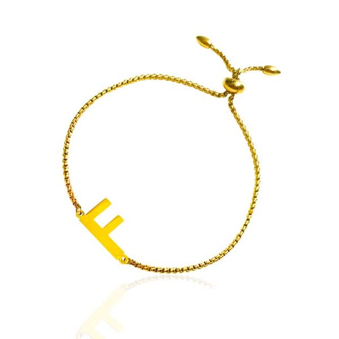 Hovedbilde Armbånd bokstav F gull Ioaku
