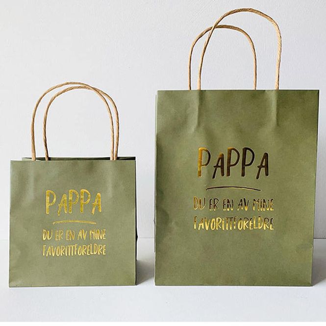Hovedbilde Gavepose PAPPA olivengrønn 20x25cm Trend Design
