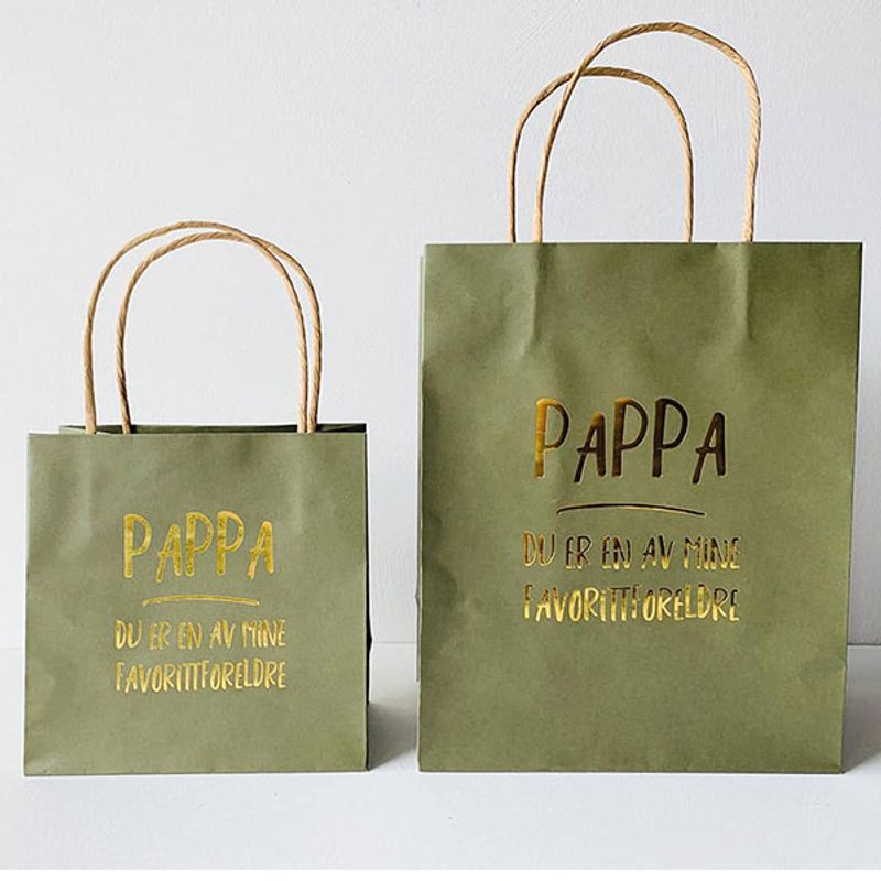 Gavepose PAPPA olivengrønn 20x25cm Trend Design