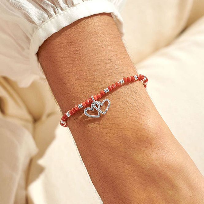 Hovedbilde Armbånd BOHO BEADS DOUBLE HEART korall Joma Jewellery