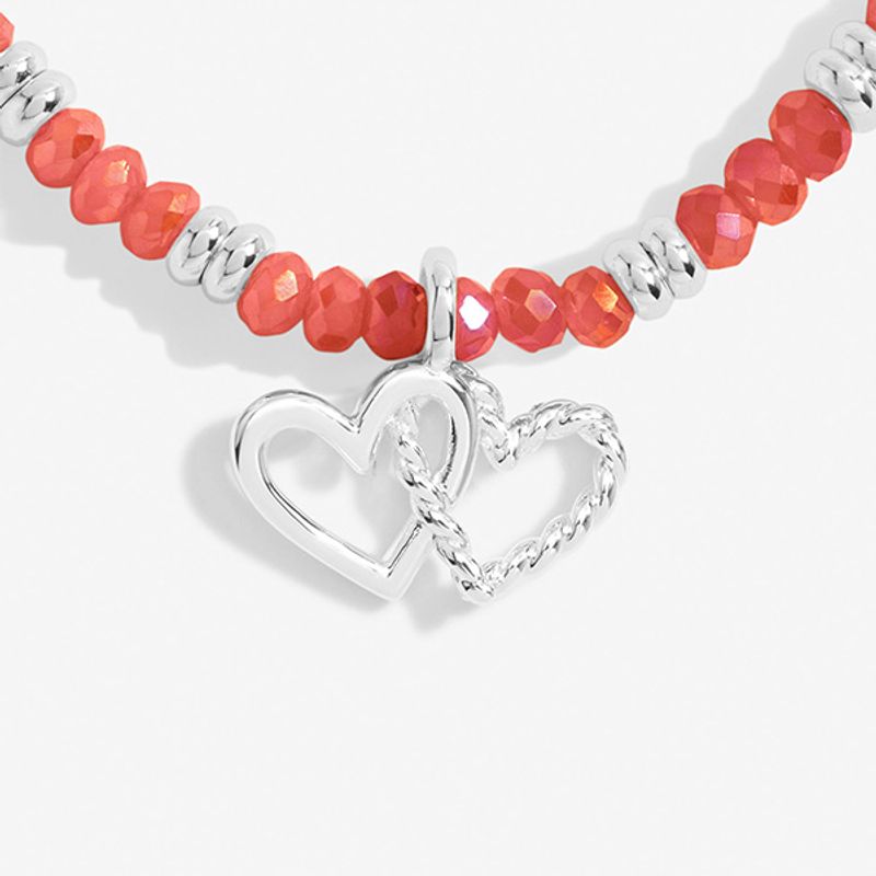 Armbånd BOHO BEADS DOUBLE HEART korall Joma Jewellery