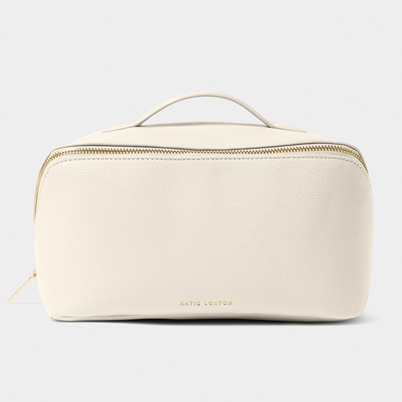 Toalettmappe m skrå glidelås offwhite Katie Loxton